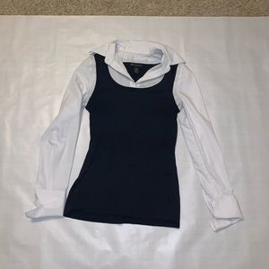 I.N.C Navy Sweater Vest and attached Button Down